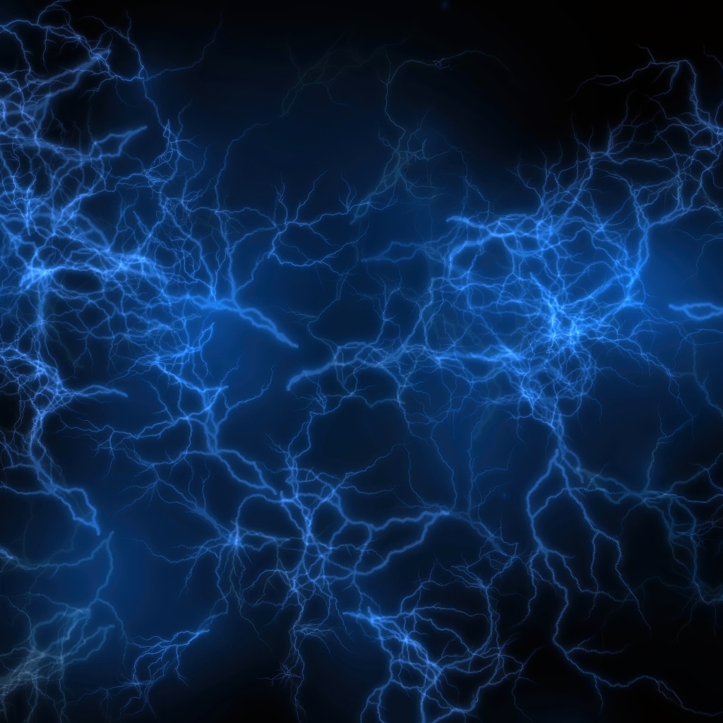 Синяя молния на черном фоне