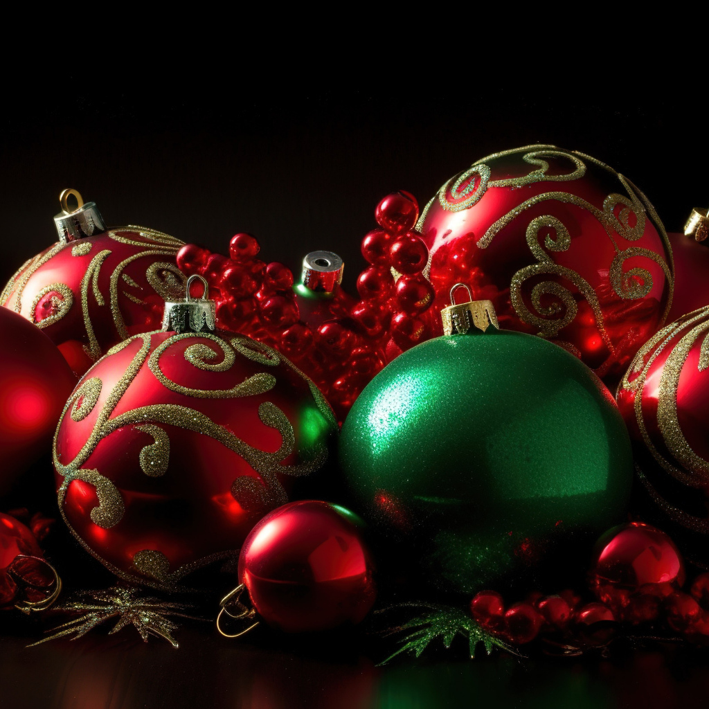 Красивые круглые новогодние шарики