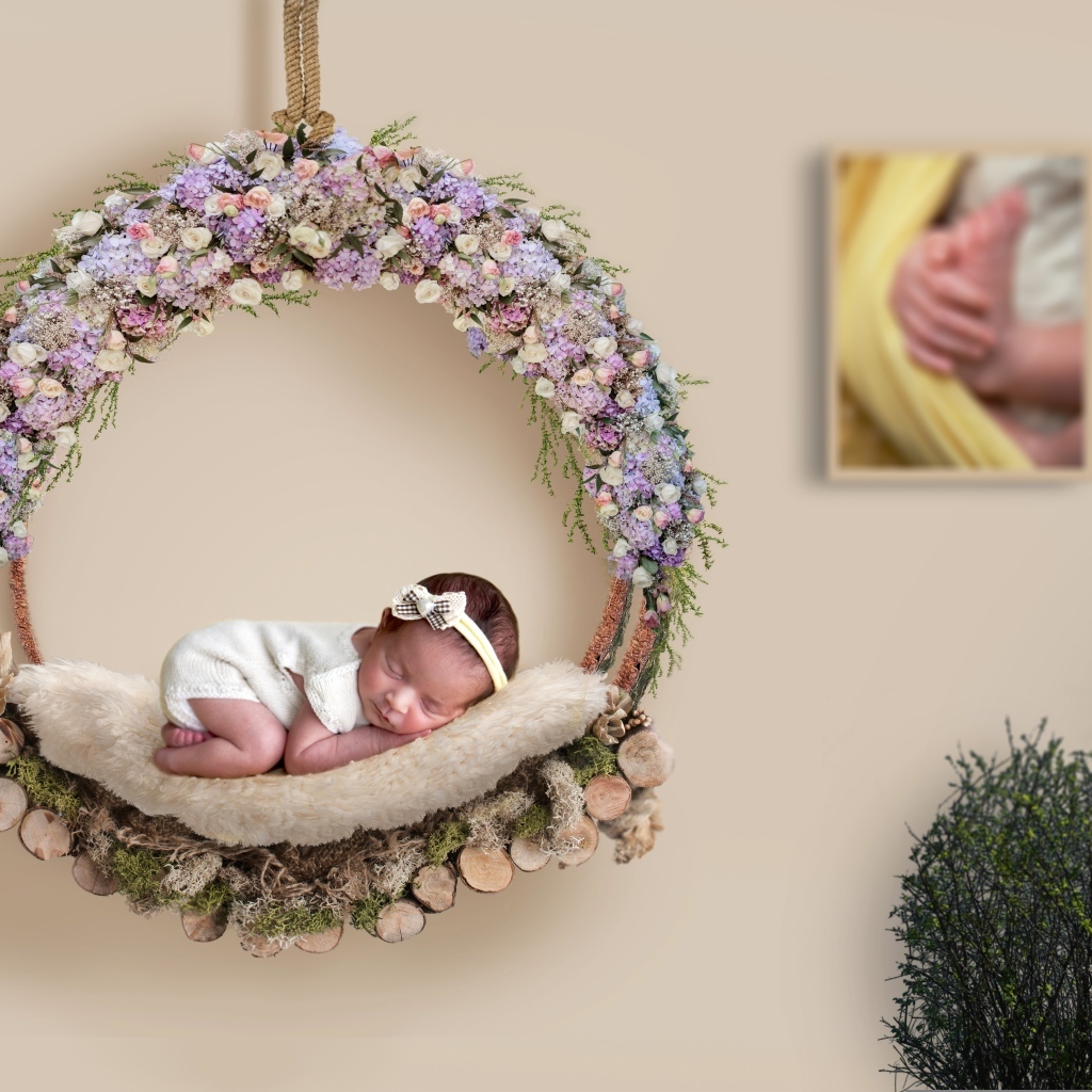 Красивая фотосессия новорожденного ребенка