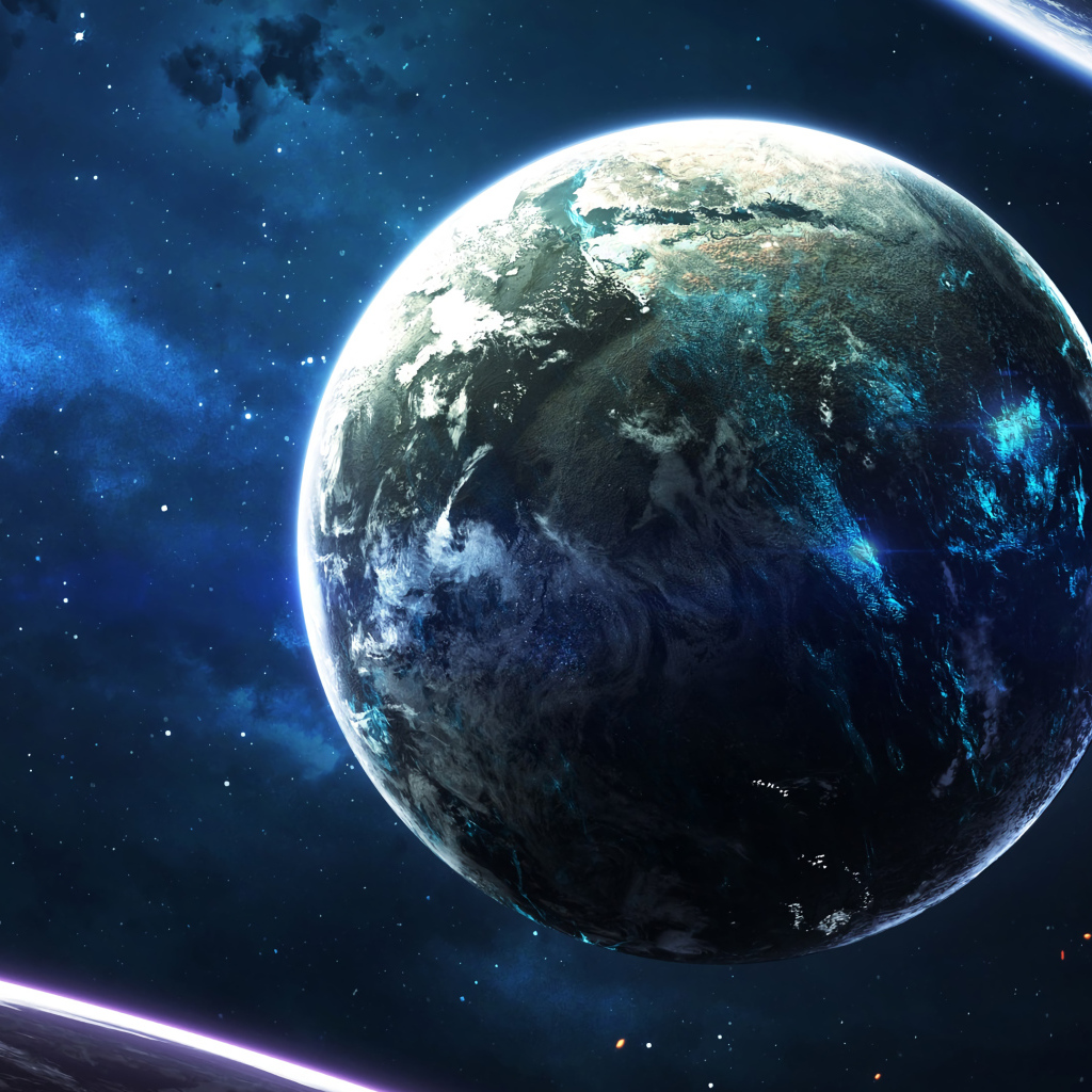 Планета земля в космосе крупным планом