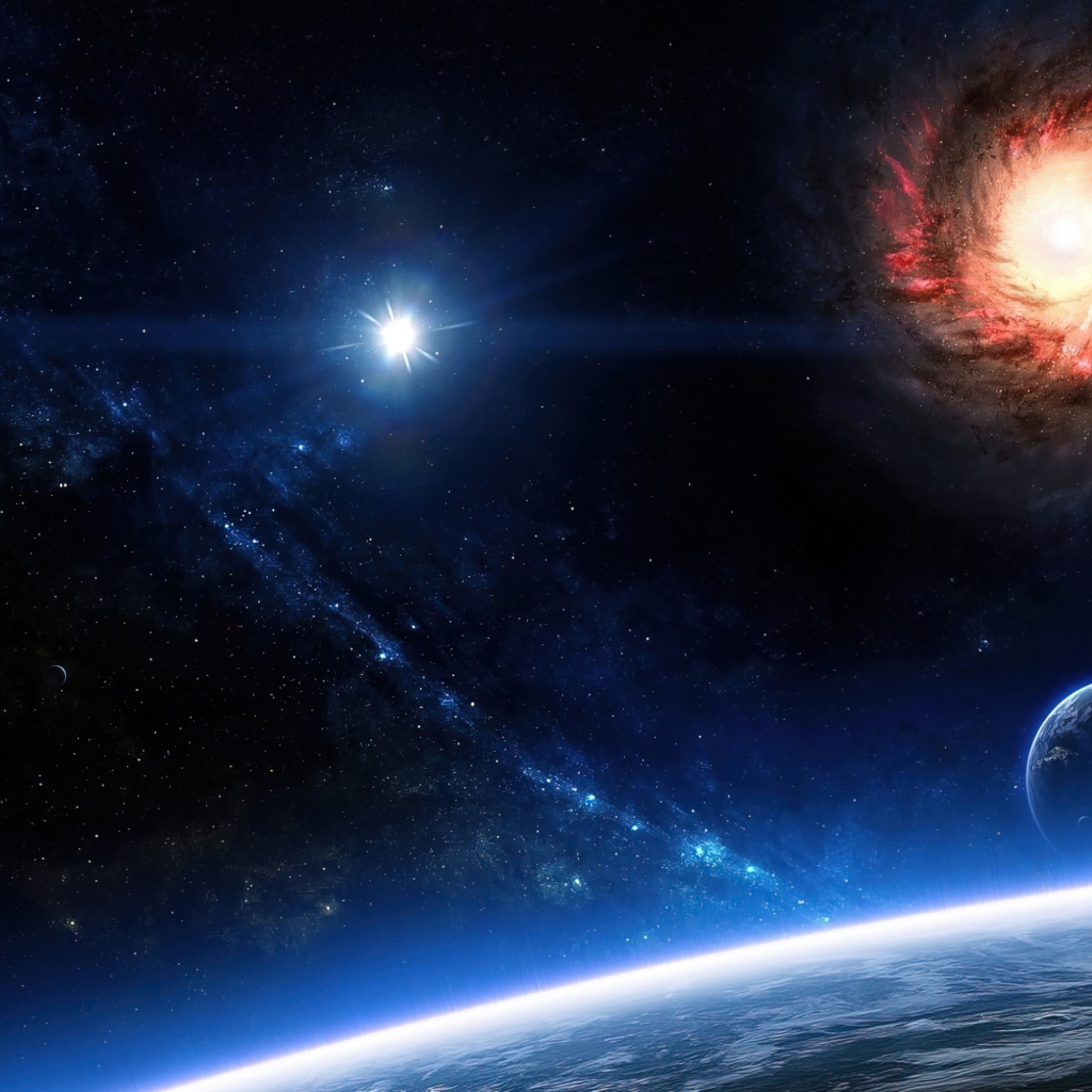 Космическая дыра над планетой в космосе