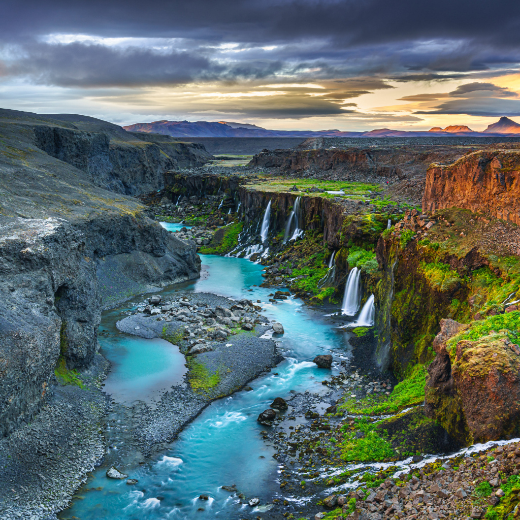 Живописный каньон Sigöldugljufur, Исландия