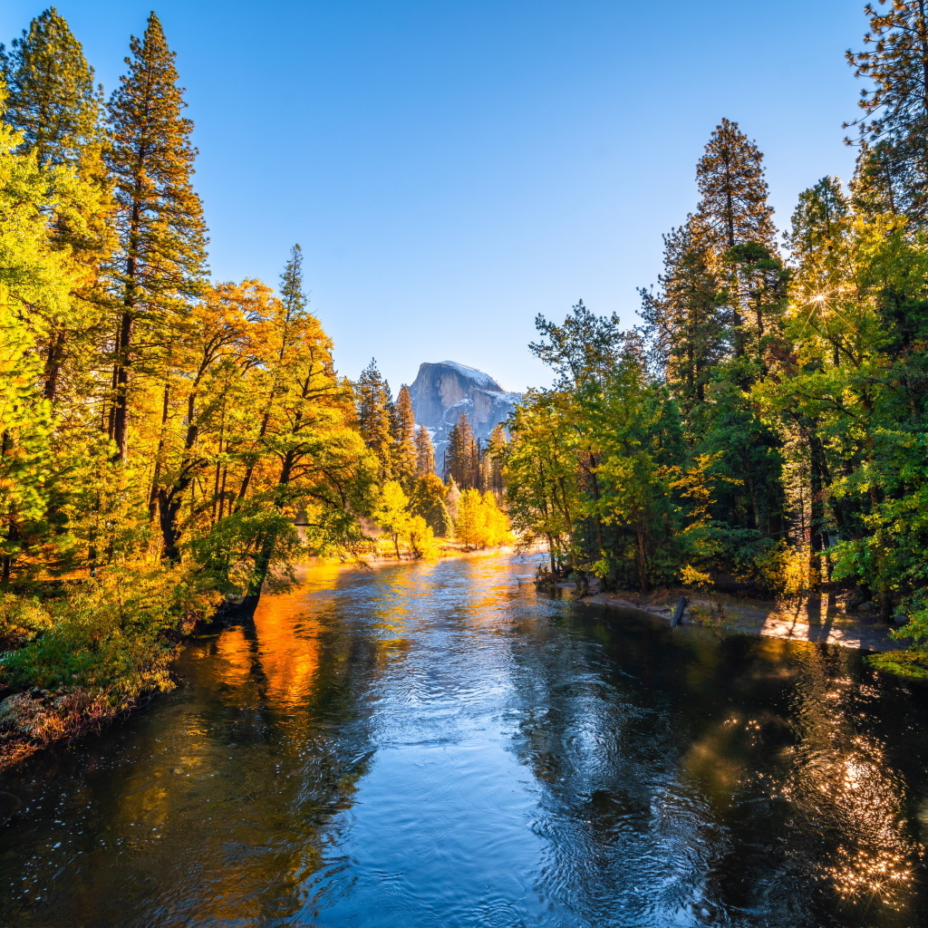 Река в осеннем парке, США