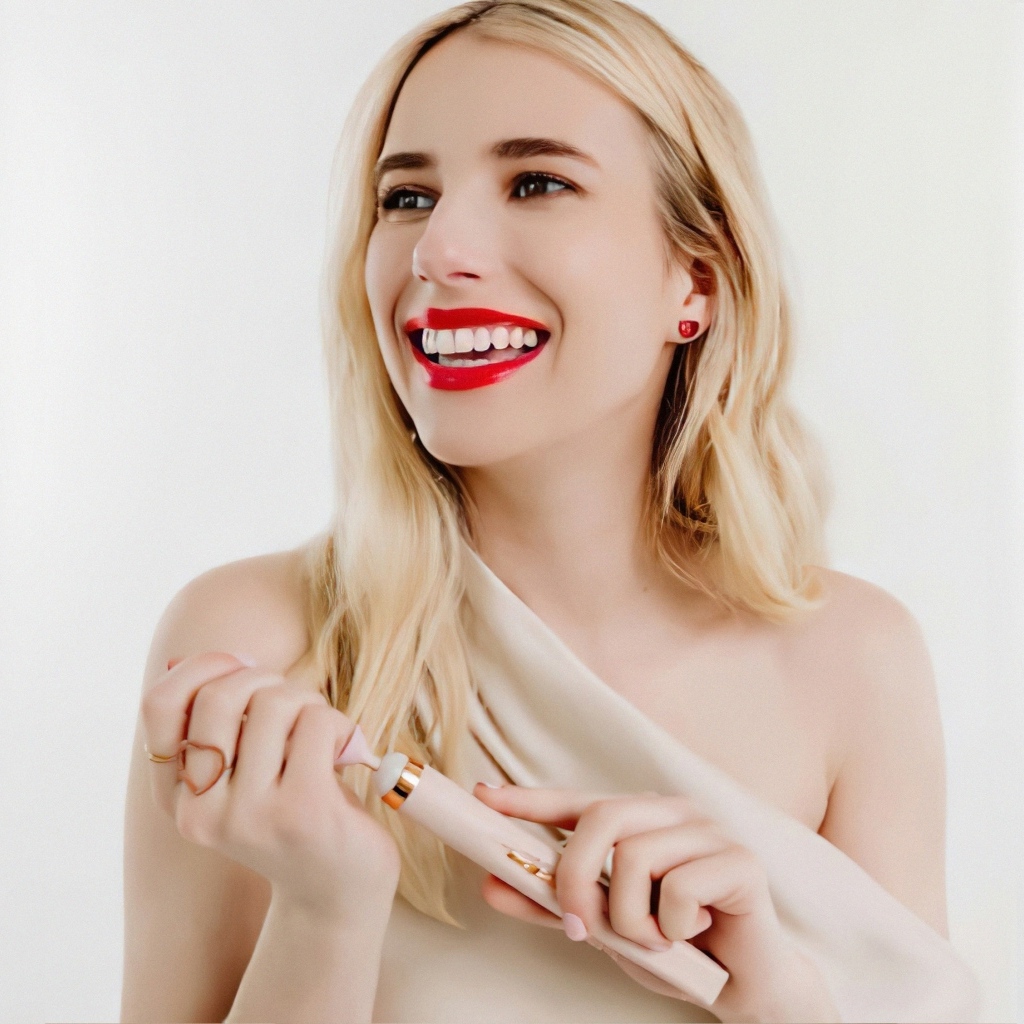 Улыбающаяся девушка актриса Эмма Робертс