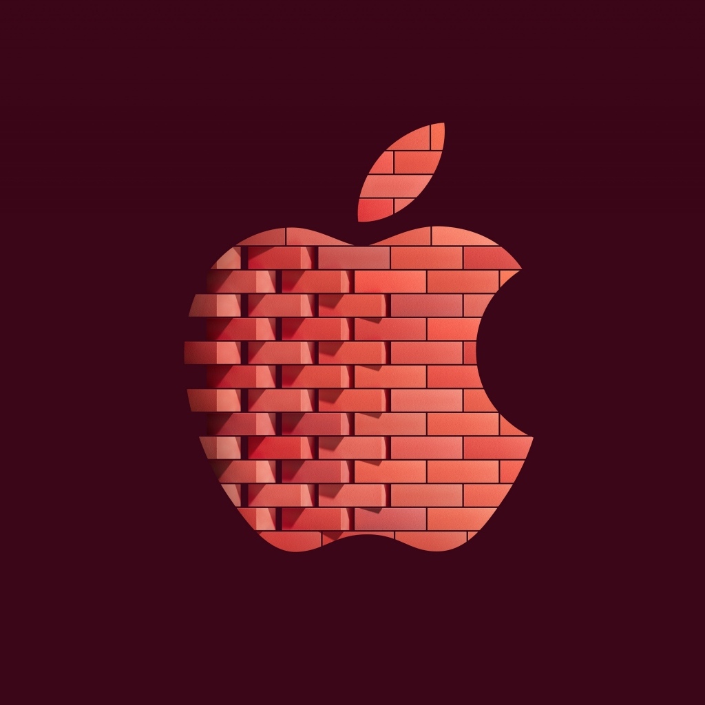 Логотип  iPhone на красном фоне