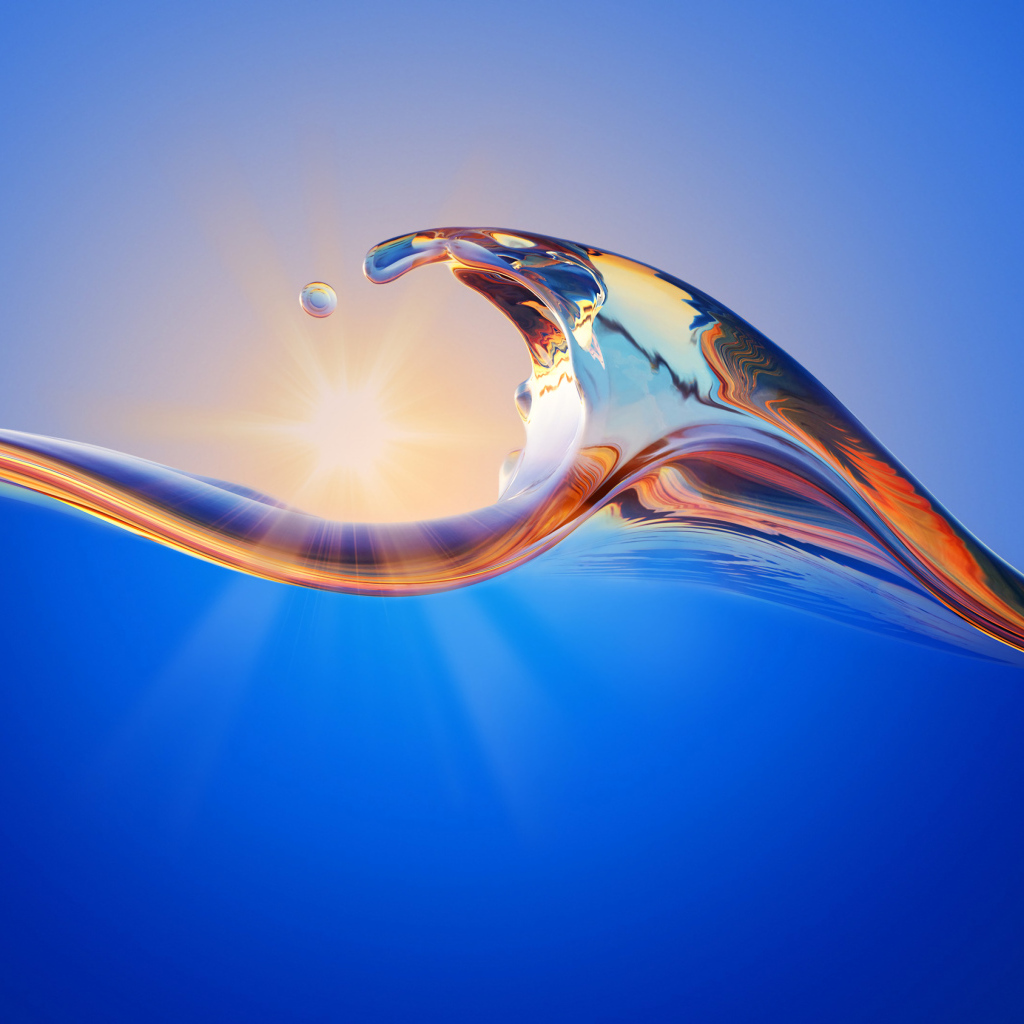 Волна 3д на синем фоне