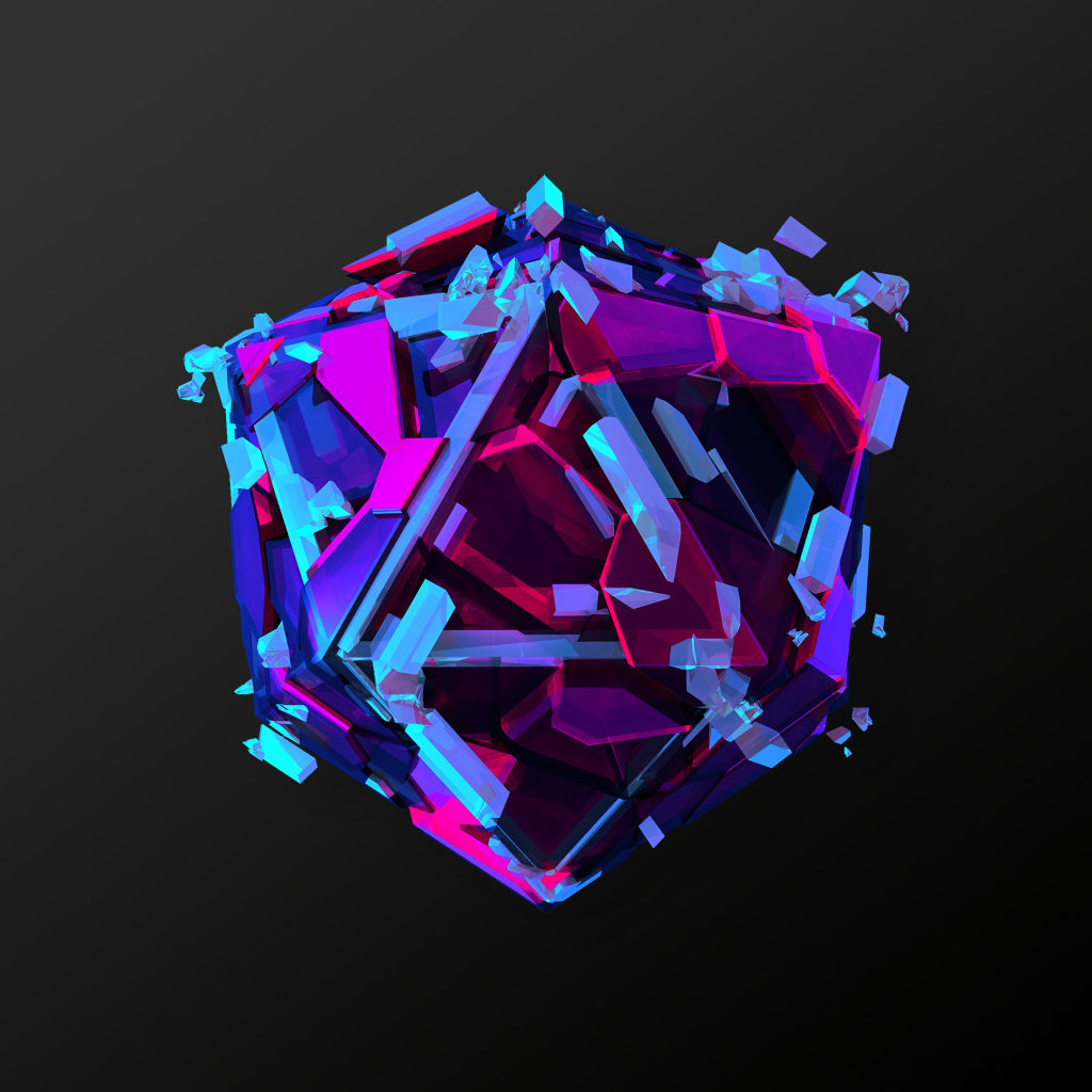 Абстрактный арт объект на черном фоне