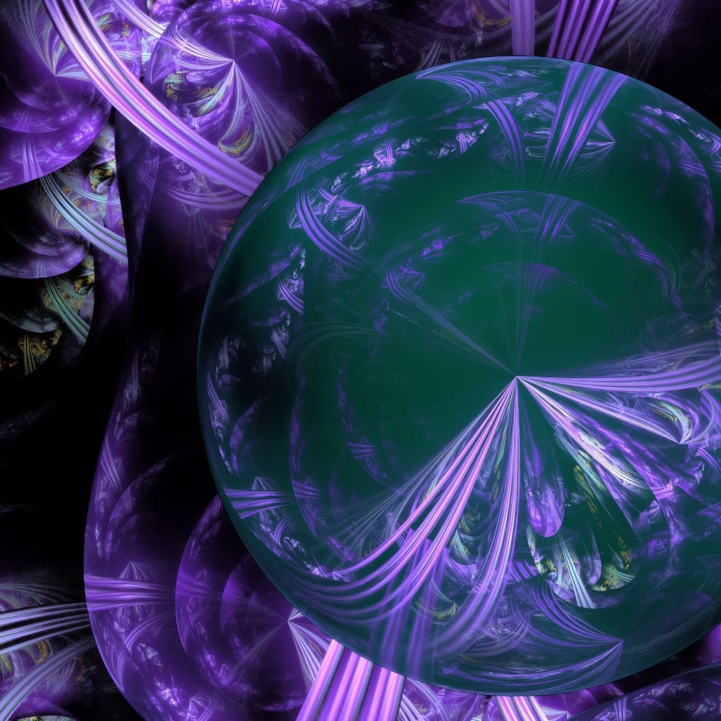 Шар на необычном фиолетовом фоне