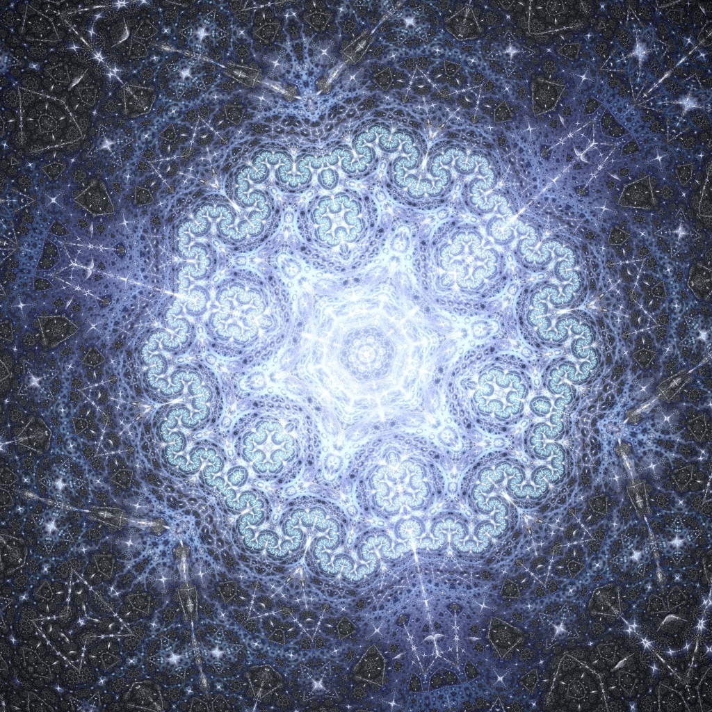 Красивый неоновый фрактальный узор 