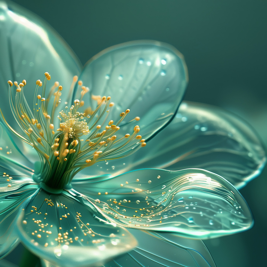 Фантастический голубой 3д цветок