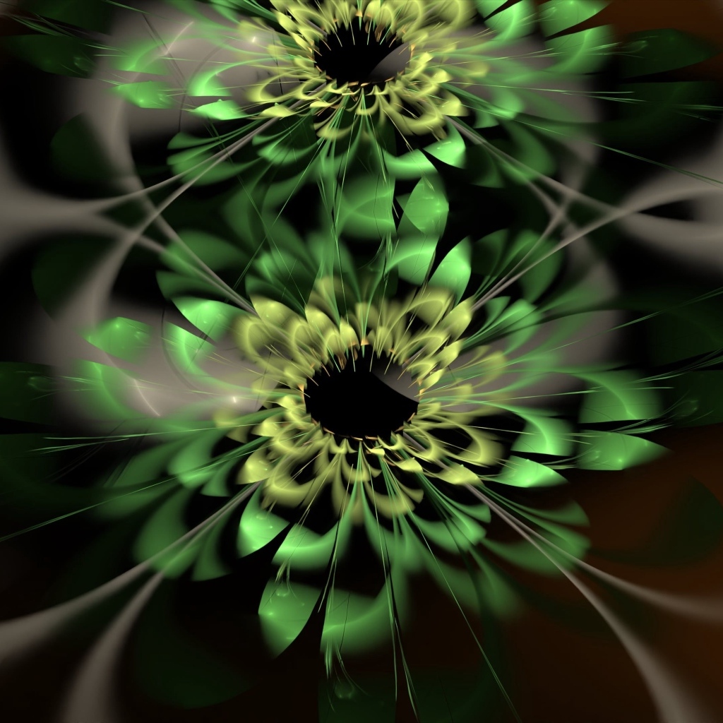 Цветочный зеленый абстрактный узор  