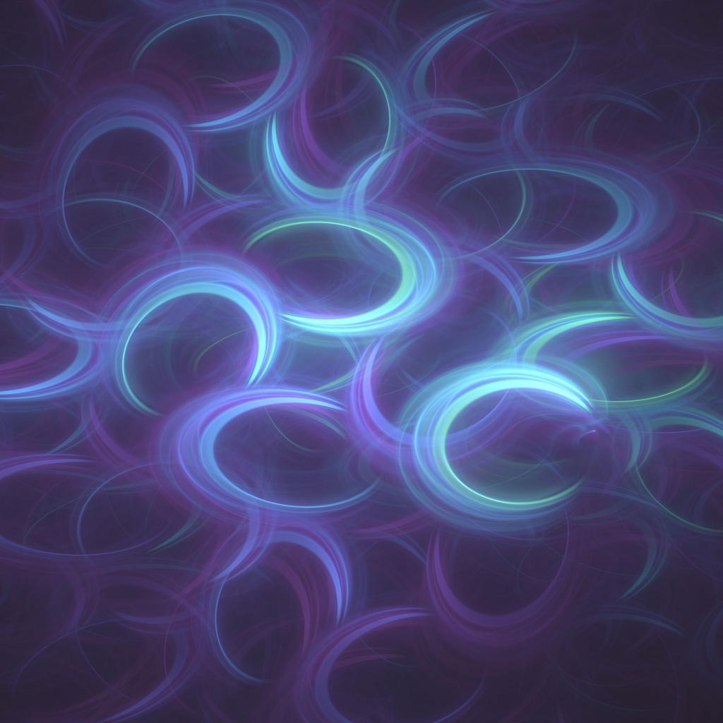 Светящиеся неоновые кольца на полу