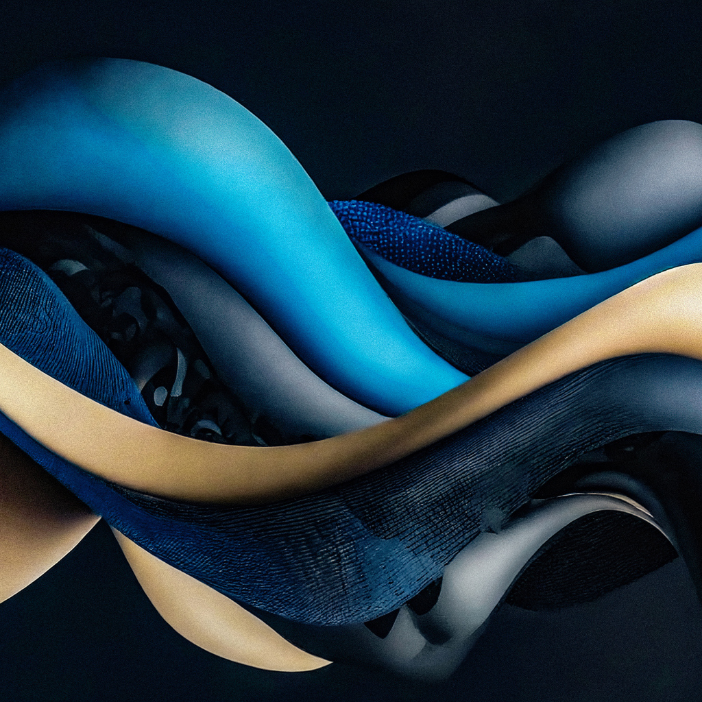 Разноцветные переплетенные абстрактные волны