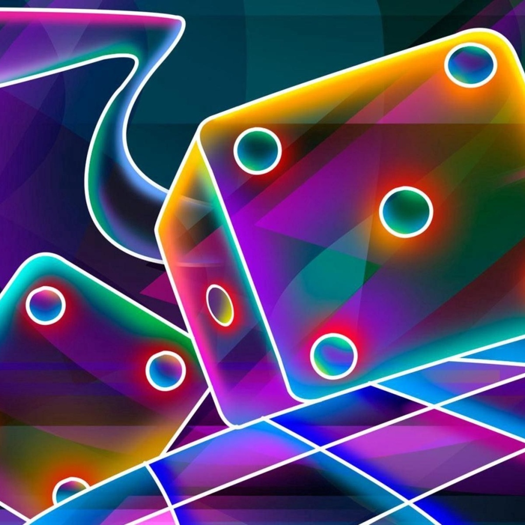 Неоновые 3д кости крупным планом