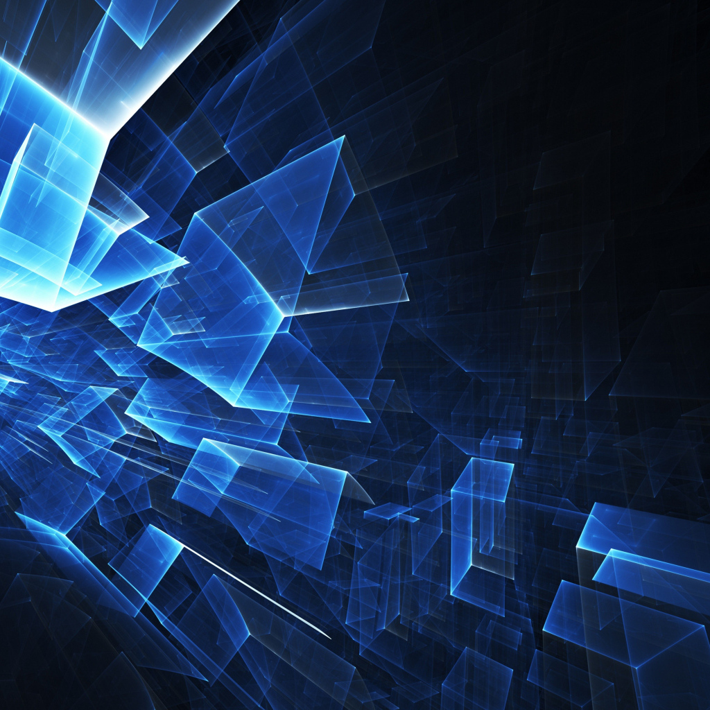 Неоновые геометрические фигуры на черном фоне