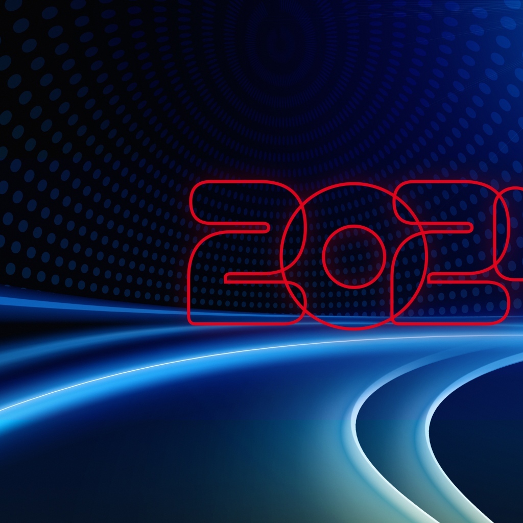 Цифры 2024 на синем фоне