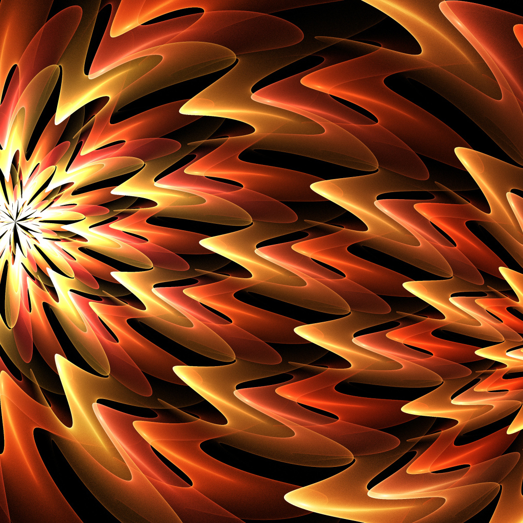 Оранжевые цветочные абстрактные фигуры 