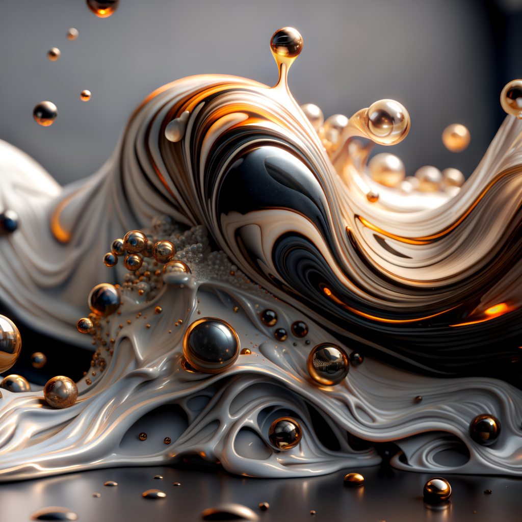 Волна из разноцветной краски с шариками