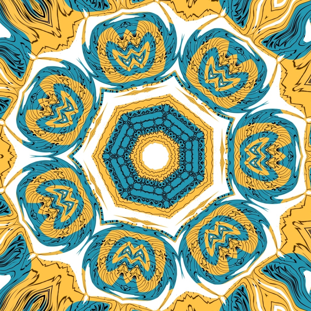 Желто-голубой абстрактный узор 