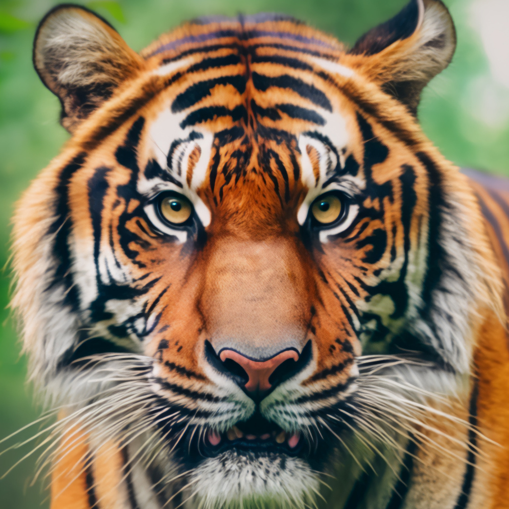 Морда большого полосатого тигра крупным планом