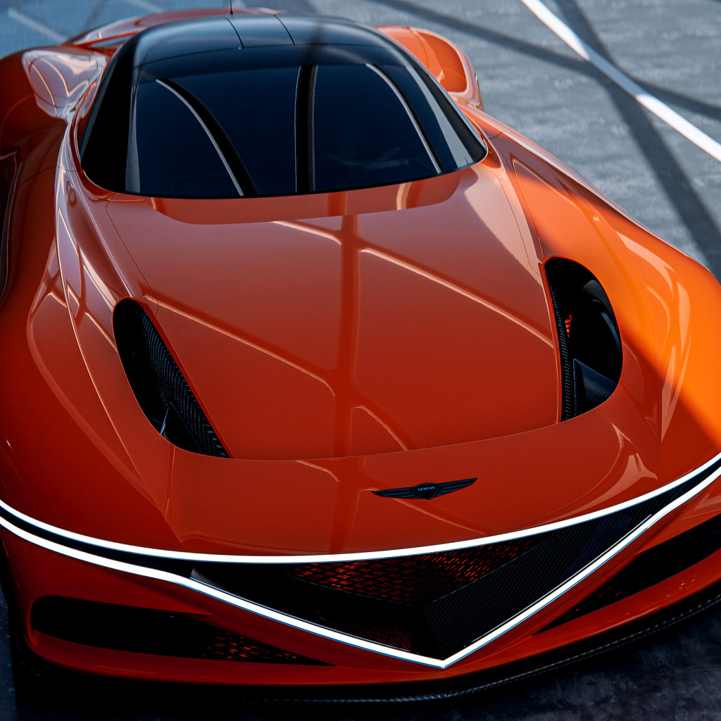Оранжевый автомобиль Genesis X Gran Berlinetta