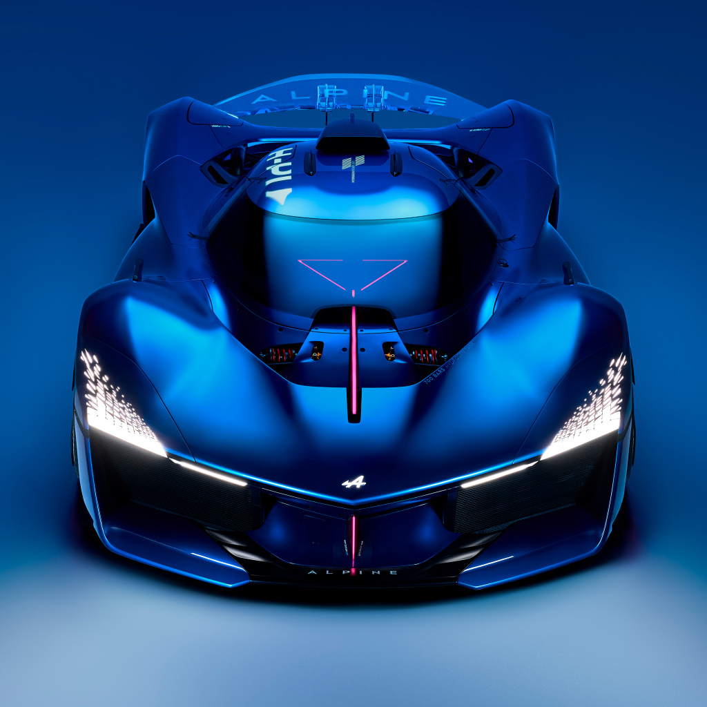 Вид сверху на автомобиль Alpine Alpenglow Hy4 2024 года