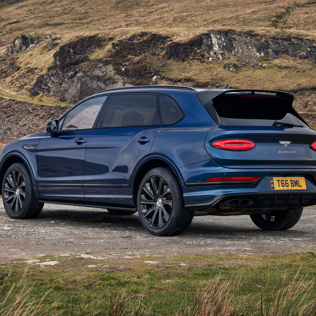 Вид сзади на автомобиль  Bentley Bentayga EWB Mulliner 2024