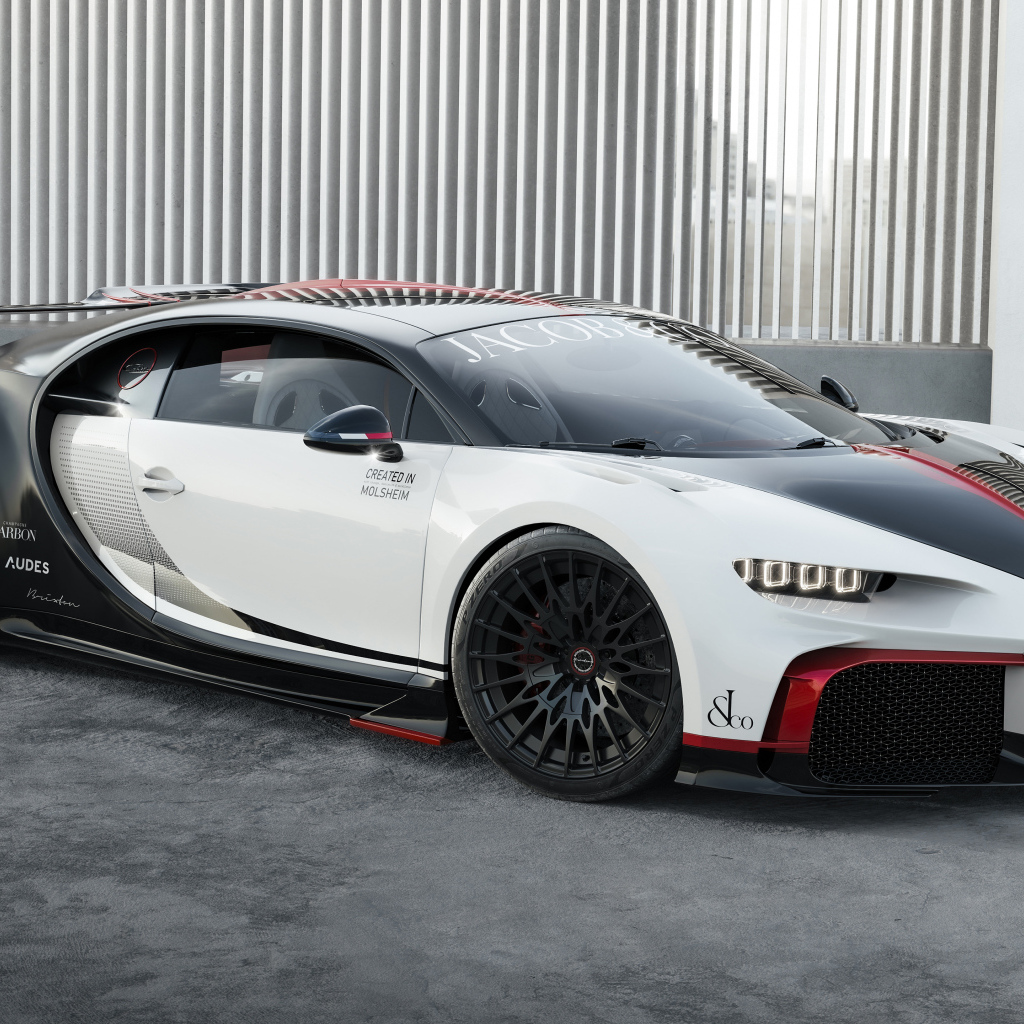 Дорогой спортивный автомобиль Bugatti Chiron CGI