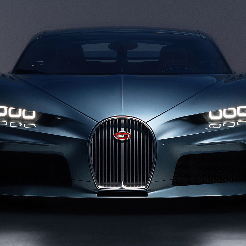 Стильный автомобиль Bugatti Chiron Super Sport 57 One Of One вид спереди