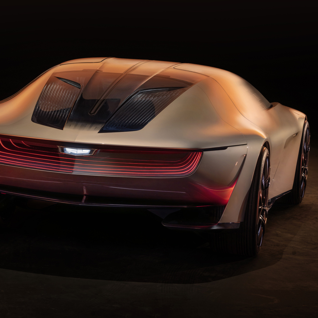 Автомобиль Cadillac Opulent Velocity Concept 2024 года вид сзади