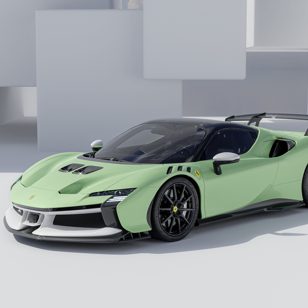 Быстрый автомобиль Ferrari SF90 XX Spider