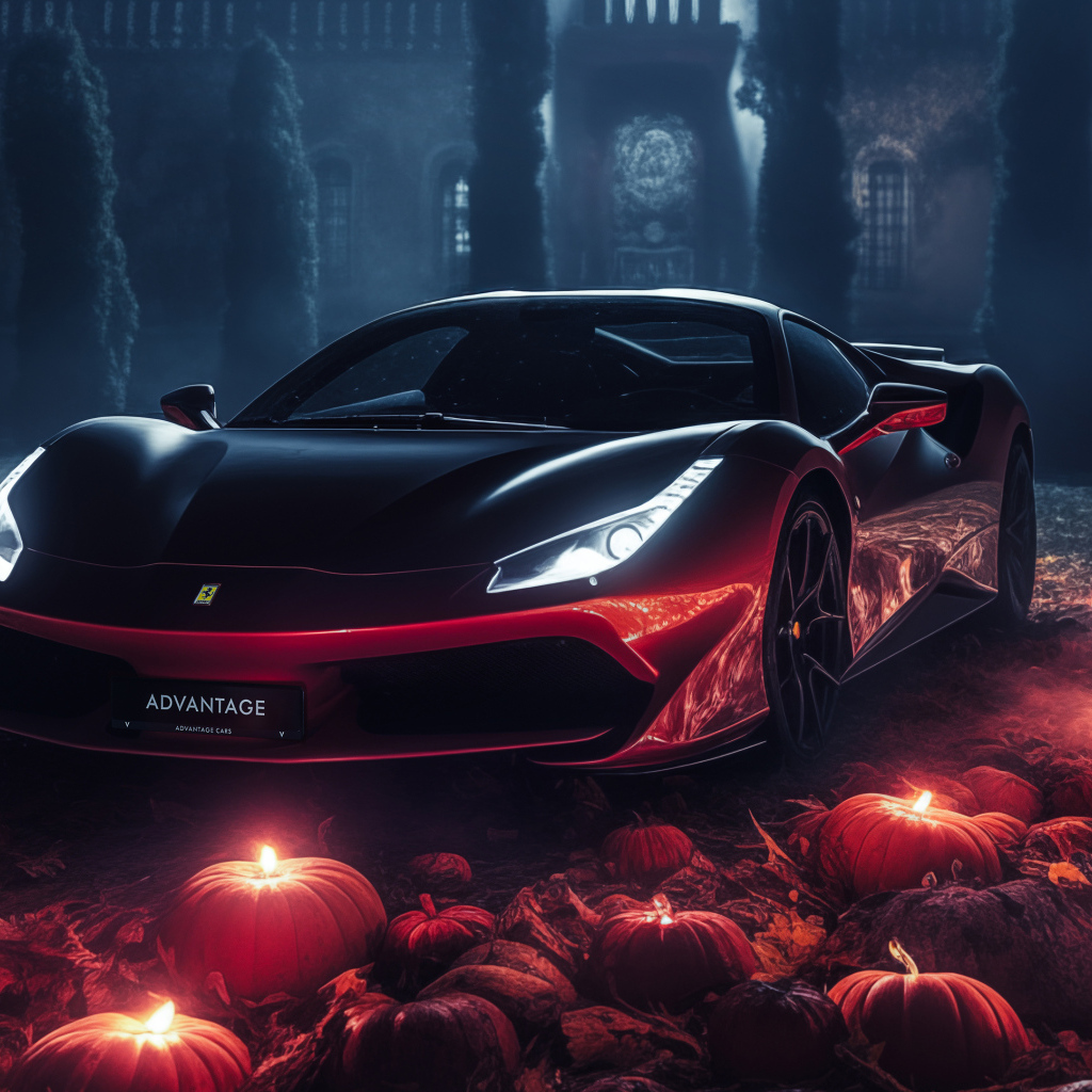Автомобиль Ferrari Supercar у замка