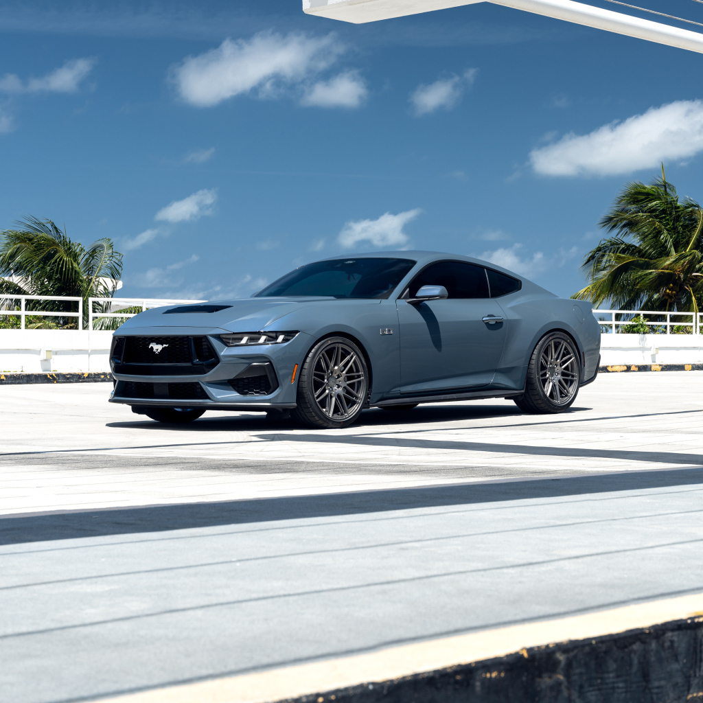 Автомобиль Ford Mustang GT на дороге