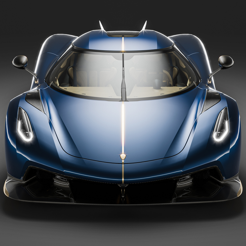 Вид спереди на автомобиль Koenigsegg Jesko Absolut