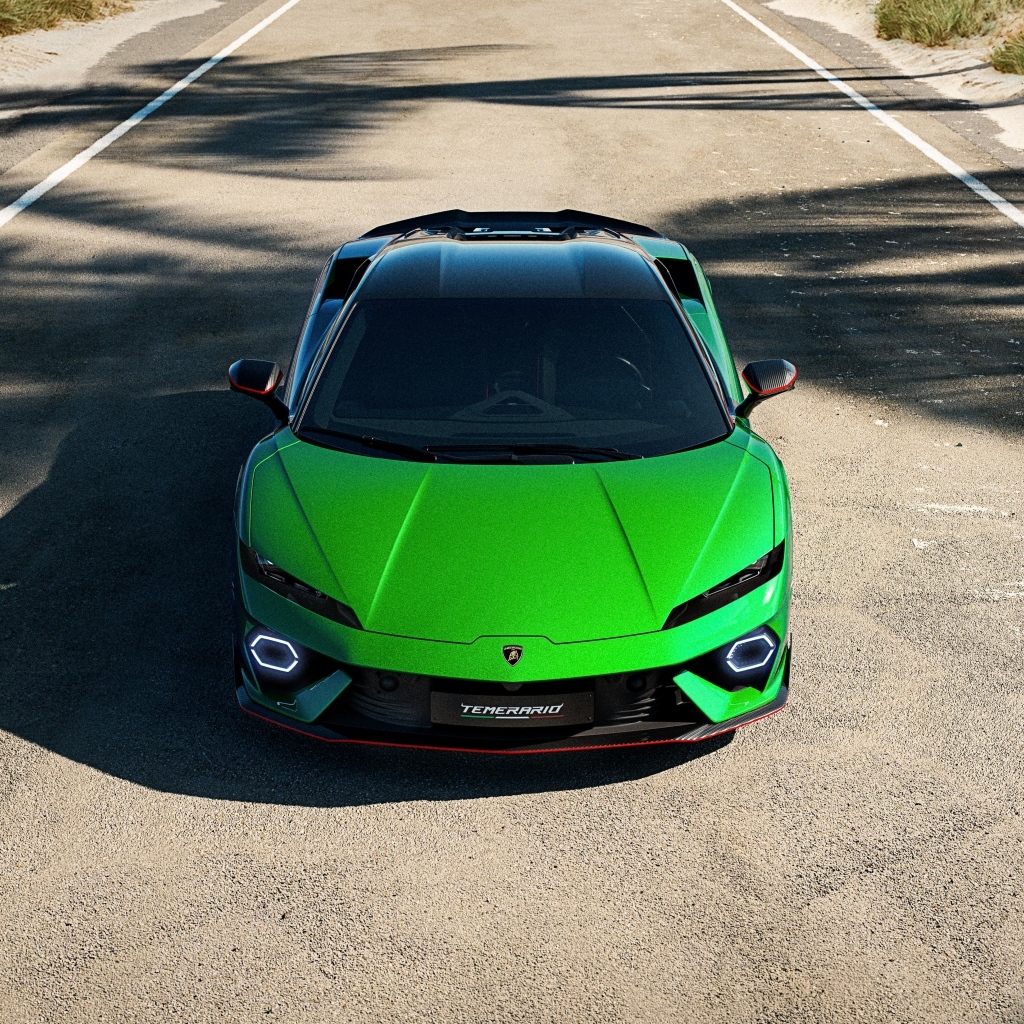 Вид спереди на автомобиль Lamborghini Temerario Alleggerita