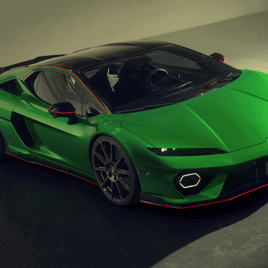 Зеленый спорткар  Lamborghini Temerario Alleggerita 2024 года