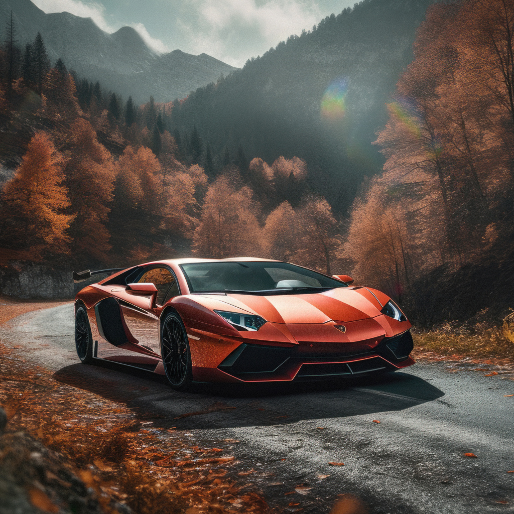 Автомобиль Lamborghini Aventador Autumn