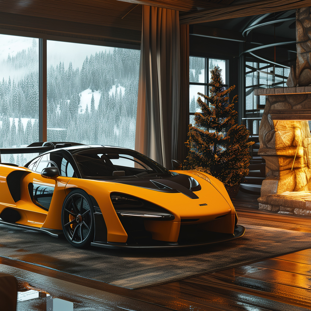 Быстрый спорткар McLaren Senna Cozy в доме