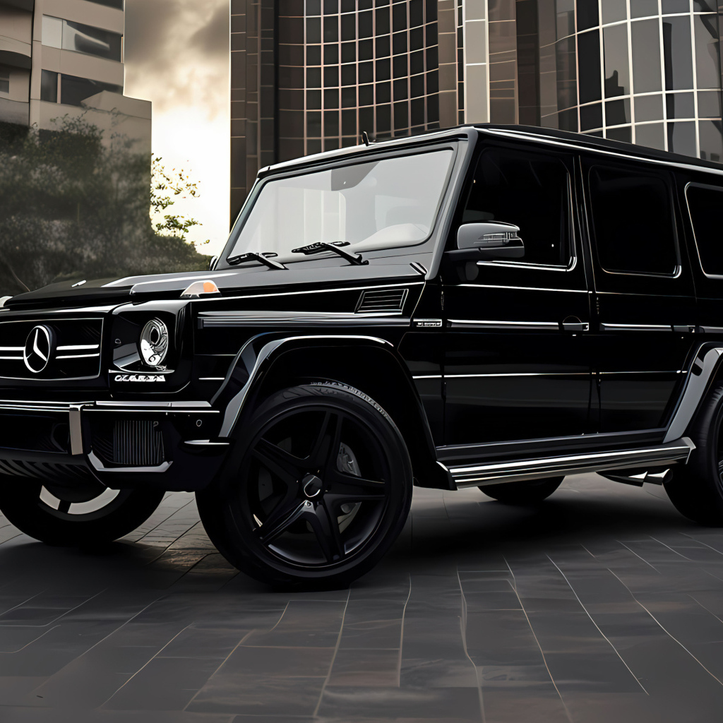 Черный автомобиль Mercedes G Wagon