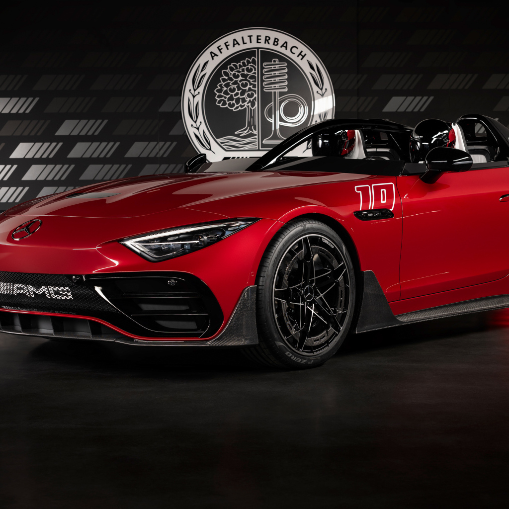 Быстрый красный Concept Mercedes-AMG PureSpeed 2024 года