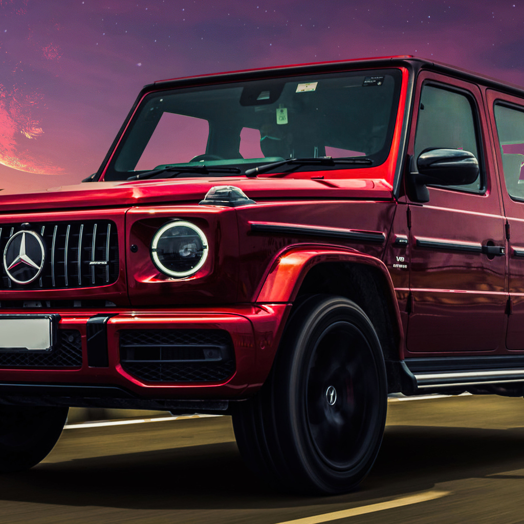 Красный джип Mercedes-AMG G63