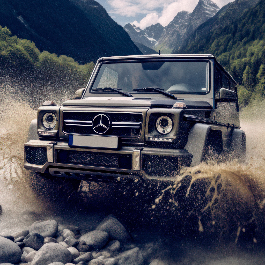 Внедорожник Mercedes-Benz G63 AMG в реке