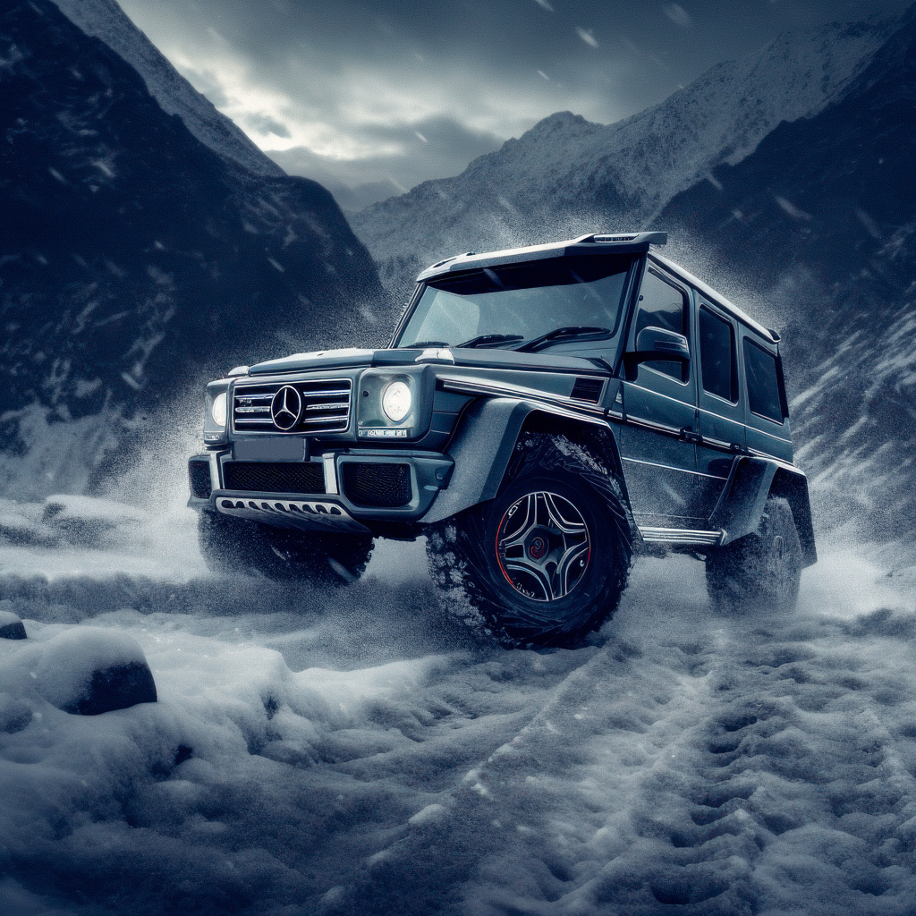 Внедорожник Mercedes-Benz G63 AMG на снегу