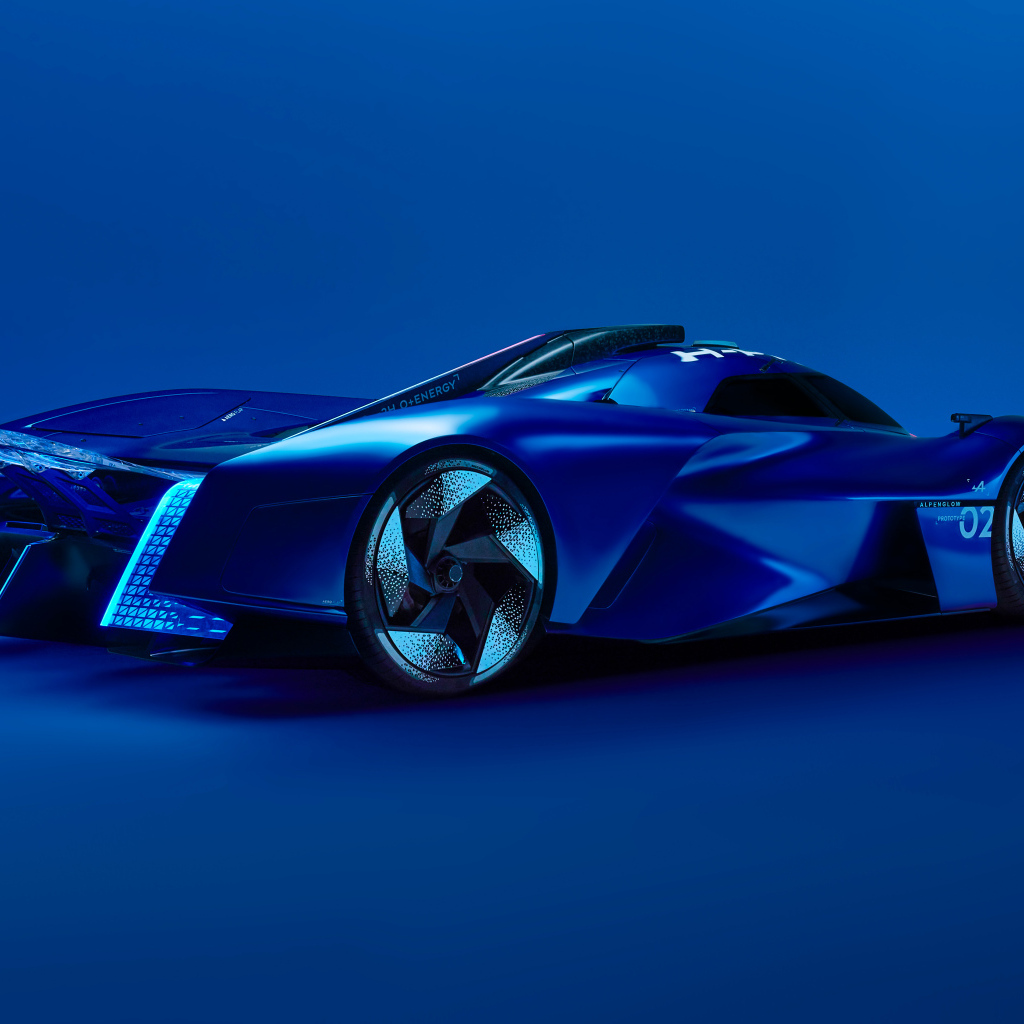 Синий автомобиль Alpine Alpenglow Hy4 2024 года