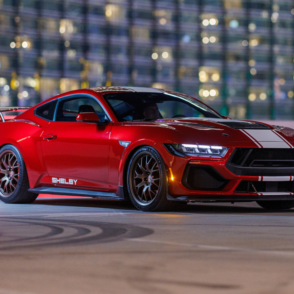 Красный автомобиль  Shelby Super Snake 2024 года