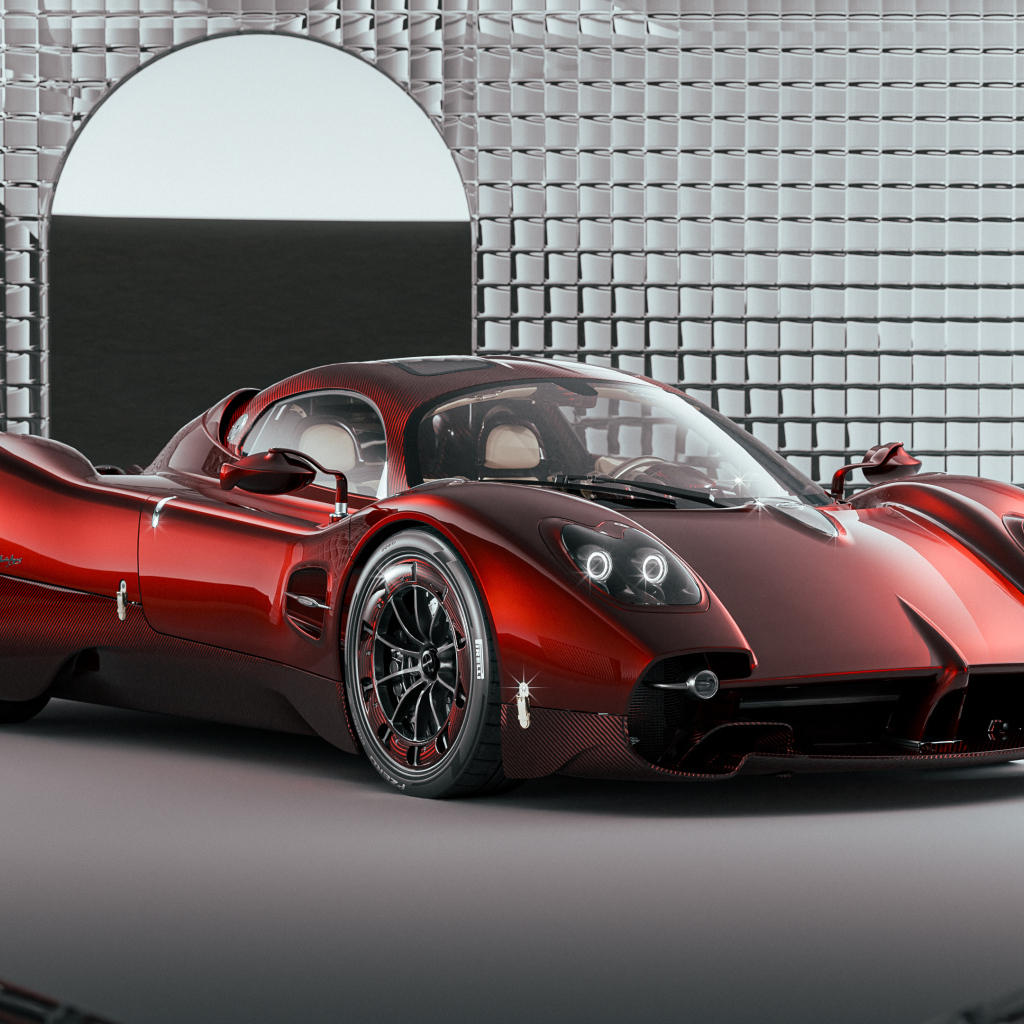 Красный автомобиль  Pagani Utopia
