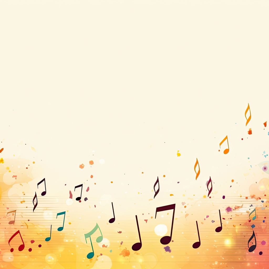 Музыкальный белый фон с нотами 