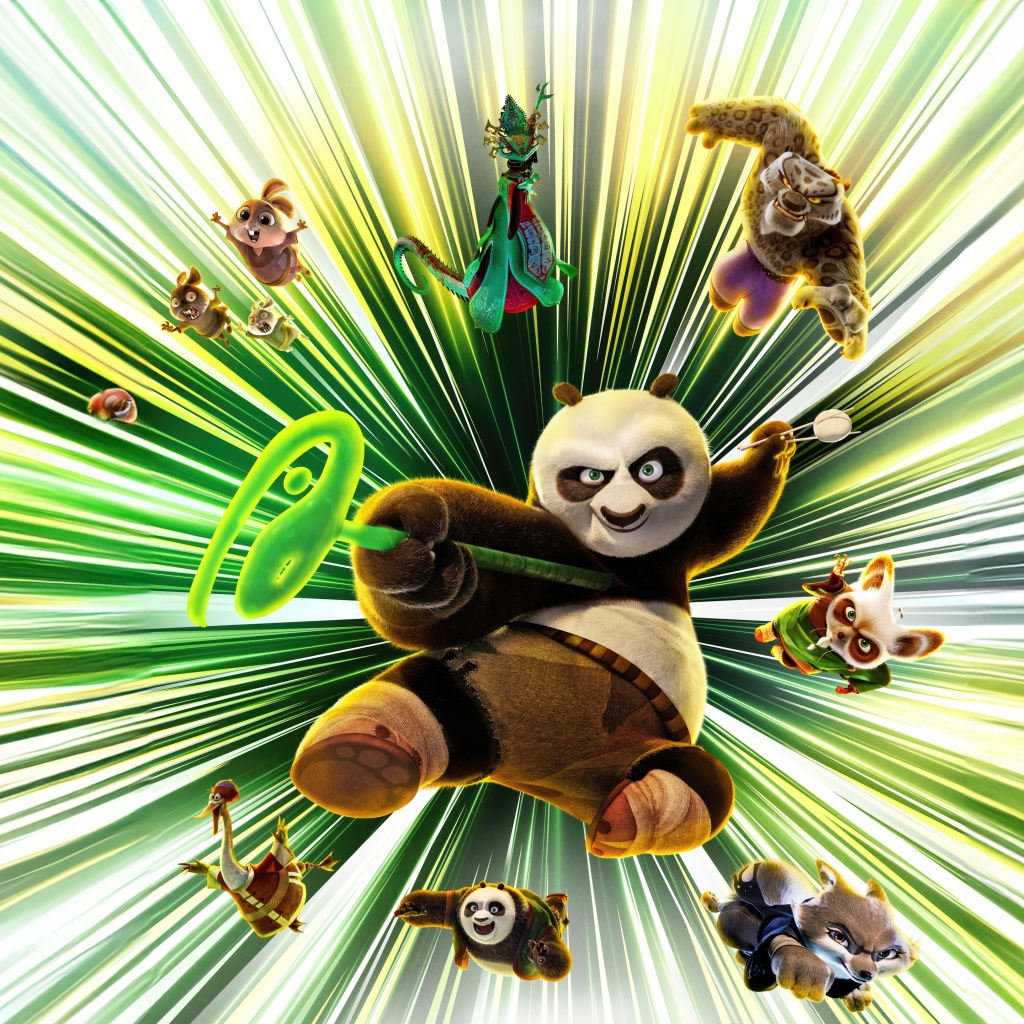 Яркий постер нового мультфильма Кунг-фу панда 4