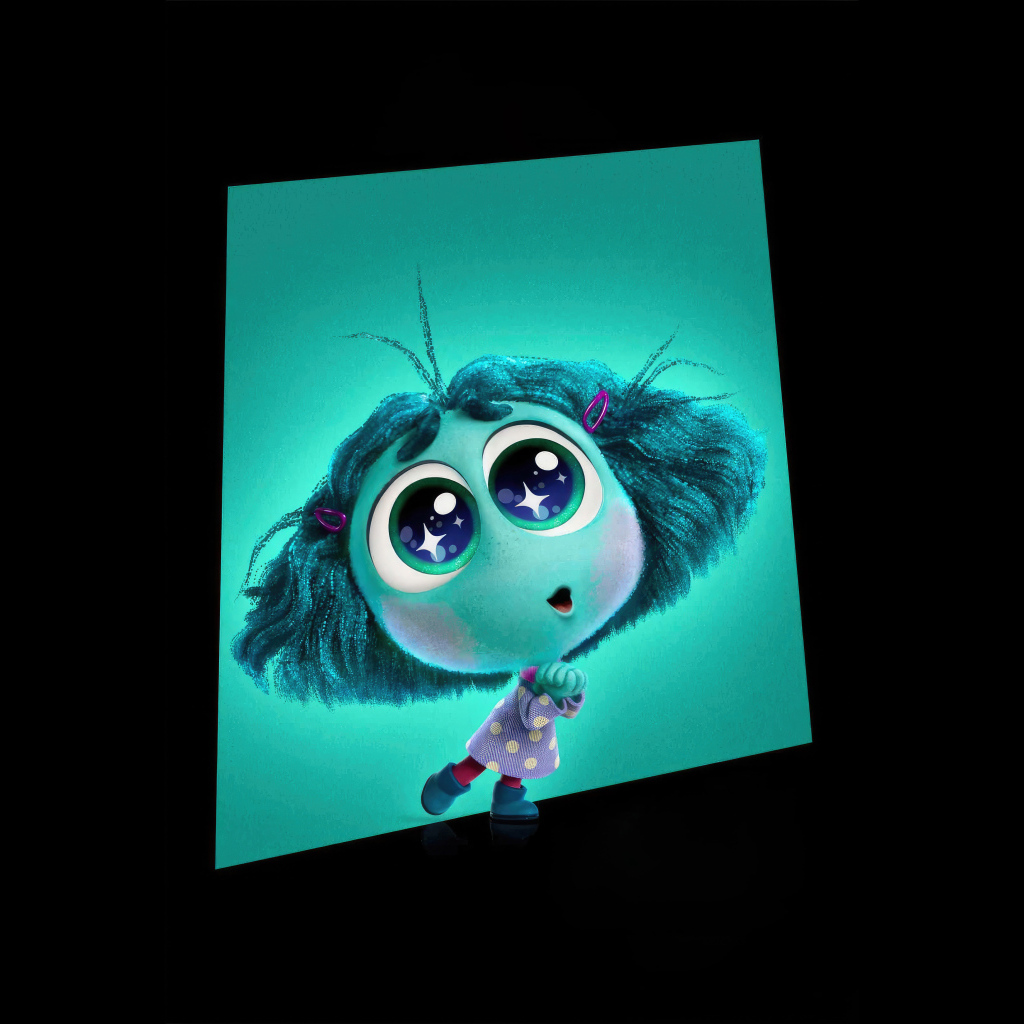 Персонаж Зависть нового мультфильма Головоломка 2 на черном фоне, 2024