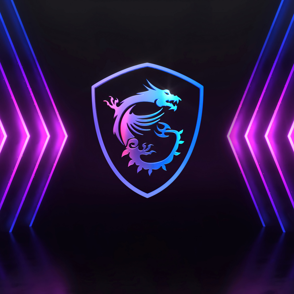 Красивый яркий неоновый фон для логотипа msi